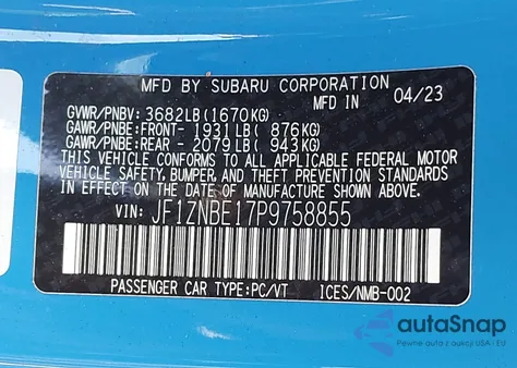 2023 Toyota Gr86 Premium from USA, damaged, VIN JF1ZNBE17P9758855